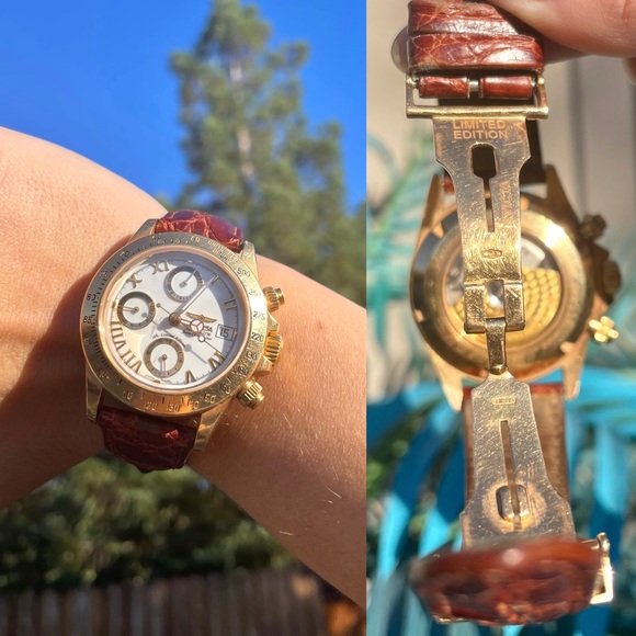 18K Solid Gold 7750 Invicta Automatic Swiss Chronometer Limited Edition Watch - Picture 9 of 14